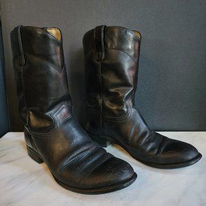 Texas Boot Co. Super Black Vintage Roper Boots - M 9.5 / W 11